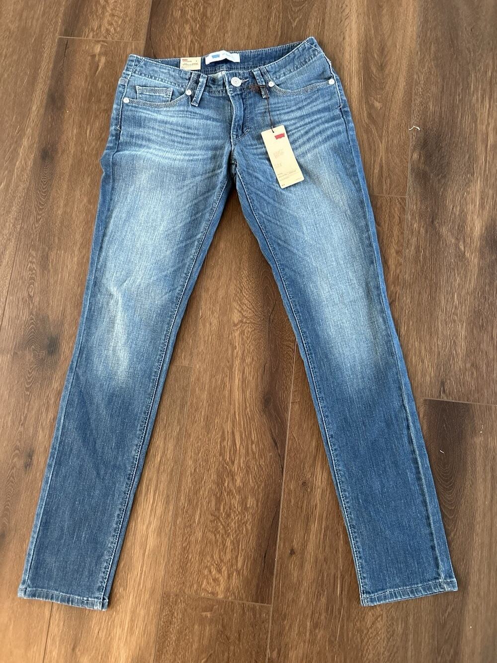 Levis 524 Too Superlow Stretch Denim Blue Jeans • Womens Size 7 M / 28